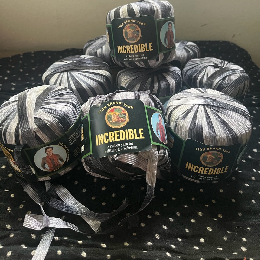 Lion Brand Incredible Ribbon Yarn Discontinued 9 Balls